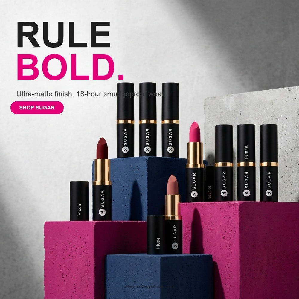 AI-produced product visual for SUGAR Cosmetics